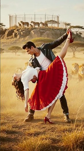 1950s Swing Rock ‘n’ Roll Safari 🔥 Elvis “Flaming Star” #dance #duett #history #ai #viraldance