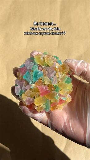 Would you try this?? #crystalicioussnacks #crystalcandy #crystalcluster #rainbow