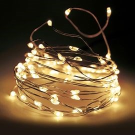 KAL-Guirlande Lumineuse Led Micro Fil \U2013 Éclairage Polyvalent Avec Fonction Minuterie, Fonctionnement Sur Piles, Filigrane Et Flexible (100 Led Avec Télécommande, Blanc Chaud) | Rakuten