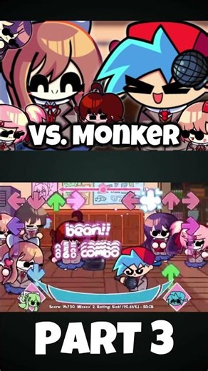 FNF - VS. Monker - 1.5 Update [PART 3|Yarisugi] (NEW DEMO) (FNF MOD) #shorts