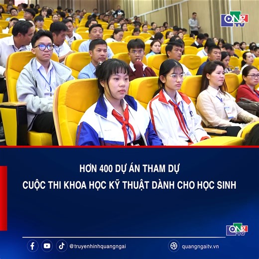 Sáng 22/1, tại Trường Liên cấp Thành phố Giáo dục quốc tế IEC Quảng Ngãi, Sở Giáo dục và Đào tạo tỉnh Quảng Ngãi tổ chức khai mạc Cuộc thi Khoa học kỹ thuật dành cho học sinh THCS, THPT cấp tỉnh năm học 2025–2026. #QNgTV #truyenhinhquangngai #thoisu #quangngai #khoahockythuat | Truyền hình Quảng Ngãi