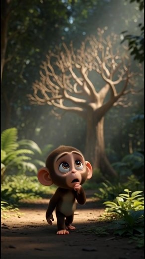 Monkey Plants a Tree 🌱 | #shorts #animalstory #monkey