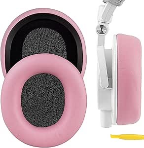 Geekria NOVA Replacement Ear Pads Compatible with Audio Technica ATH-M50X, M50XBT, M50XBT2, M50x ENSO, M50, M40X, M30, M20, M10 Headphones, Repair Parts (Pink)