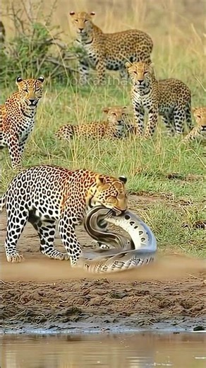Leopard Kills Python #leopard #snake #hunt #wildlife #nature #amazing #battle