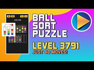 Ball Sort Puzzle Level 3791 Walkthrough [48 Moves!]