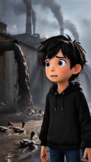One Boy vs Pollution💧#SaveNature#AnimatedShort#3DCartoon#SaveRiver#shorts #viral #3danimation
