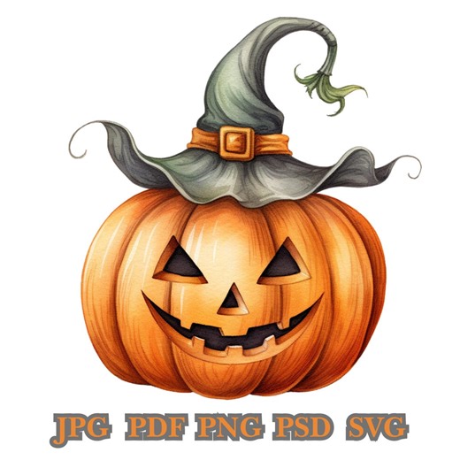 Halloween Pumpkin Vector Illustration PNG, Spooky Pumpkin Clipart, Fall Autumn Graphic, Halloween Decor Design, Digital Download - Etsy