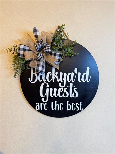Front Door Decor, Front Door Wreath, Welcome Sign for Front Door, Backyard Back Door Sign, Patio Door Hanger, Porch Door Sign, Patio Decor - Etsy