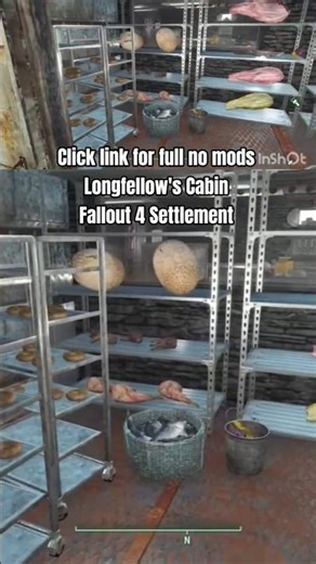 Longfellow's Cabin Kitchen Restaurant Walk-In no mods Fallout 4 Settlement #falloutgameplay