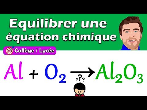 Balancing (adjusting) an equation: Al + O2 → Al2O3 (oxidation of aluminium to alumina)