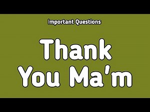Lesson No.4 Thank You Ma'm Important Questions Answers | English Class 11 | 1st Year English