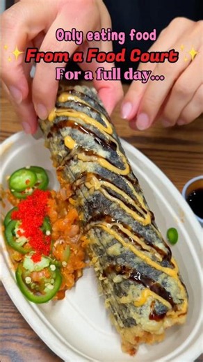 Only eating food from a food court for a full day🌮 #food #eating #mukbang #tacos #shorts