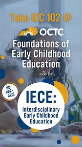 Complete your online application for OCTC admission at Owensboro.kctcs.edu or contact our START Center today at octc.startcenter@kctcs.edu! Take IEC 102 at OCTC! This course focuses on creating an environment and curricula that support cognitive, physical, creative, language, social, and emotional development of children, birth through age eight. It presents knowledge of appropriate child assessment, ethical decision-making in the early childhood profession and accommodations for children with d