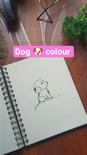 Cute Dog Coloring 🐶 | Easy Drawing for Beginners | Satisfying Art Shorts#shorts #dog #draw