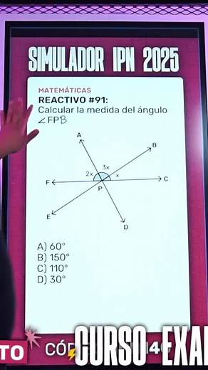 ¿Sabes cómo calcular la medida de un ángulo? Hoy, el profe Damián te guiará en este ejercicio de Geometría, tema Ángulos. Un error común es no sumar correctamente los ángulos adyacentes. Para resolver este tipo de problemas en tu examen de admisión al IPN, necesitas tener claros los conceptos de ángulos y sus relaciones. ¡Vamos a resolverlo juntos y a fortalecer tu conocimiento en Matemáticas! #IPN #examenipn #matematicas #matematicasipn