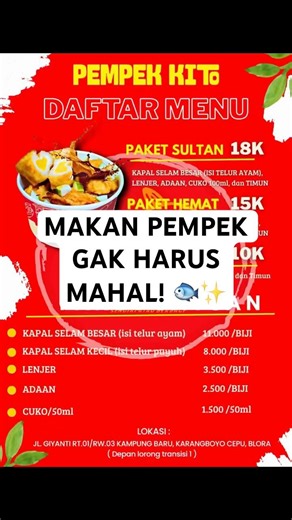MAKAN PEMPEK GAK HARUS MAHAL! 🐟✨ #kulinercepu #pempekkito