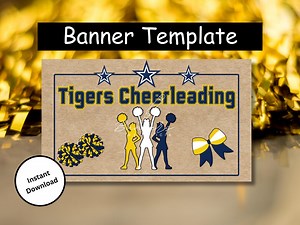 Cheerleading Banner Template: Editable Canva Design (60x35", PDF) - Etsy