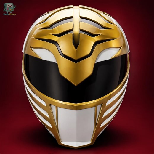 White Ranger MMPR Helmet STL File | Cosplay Mask 3D Print Model | Instant Download - Etsy