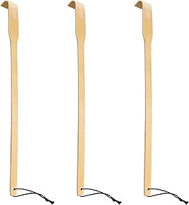 RENOOK Back Scratcher, 3 Pieces 16.5" Strong Sturdy Self-Massager Therapeutic Bamboo Wooden Back Scratchers for Scratching Itches, Best Gift for Pregnant Women and People Who Need Longer Hands.
