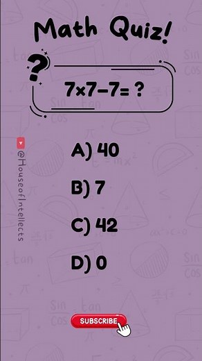 MATH CHALLENGE ➖✖️🧮Can you solve this quickly? | House of Intellects 🎓 #shorts #quiz