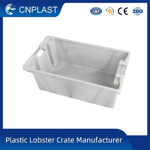 [Hot Item] Blue Heavy Duty Large Big Rectangular Stack Nest Fresh Fish Seafood Collapsible Crate Big Plastic Folding Storage Box