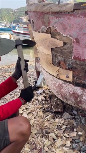 Traditional Boatbuilding Method: The Restoration Process of an Old Wooden Boat Hull