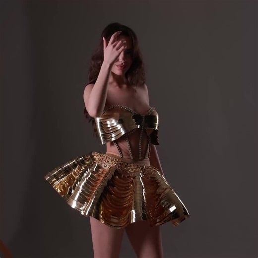 Gold Costume for Women, Burning Man Woman Outfit, Festival Outfit Women, Rave Costume Women, Futuristic Festival Outfit, Desert Rave Outfit - Etsy