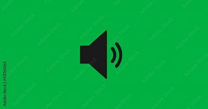 Sound, audio, music, speaker animation icon. 4K.