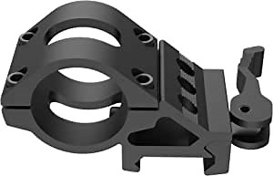 Offset Flashlight Mount LED Torch Ring with Quick Release for Sights Optics Scope Mount 45 Degree Scope Telescope Mount Riflescope Mount 1 INCH(25.4mm) Diameter