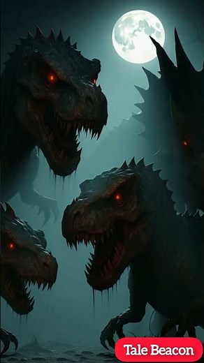 Scary Dinosaur in Haunted Jungle | Horror T-Rex with Glowing Eyes 👁️ #3danimation