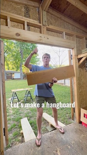 DIY Hangboard build #diy #construction #shed #backyard