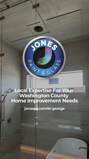 We love doing the work that's hard to notice. 😉 Our team of pros at Jones Paint & Glass in St. George specializes in creating and installing custom shower glass that elevates your bathroom's look with unmatched clarity and precision. Let us bring your vision to life. Get your free quote today! | Jones Paint & Glass