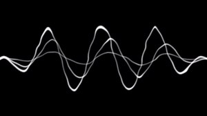 Audio waveform. Abstract music waves oscillation. Sound wave visualization. Synthetic music technology sample animation.