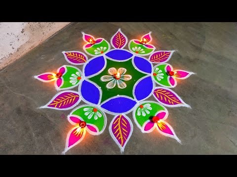 Diwali2023special kolam|5*3Deepavali beautiful rangoli designs|diwali simple muggulu|Amazingrangoli