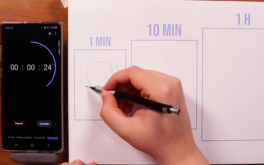 1分钟、10分钟、1小时、10小时，关于时间的绘画挑战