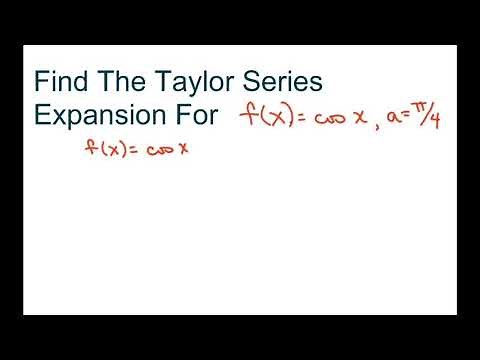 Find The Taylor Series Expansion For f(x)= Cos x, at x = pi/4