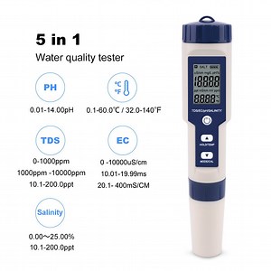 [Hot Item] Multifunction 5 in 1 pH TDS Ec Salinity Temp. Water Quality Tester Meter