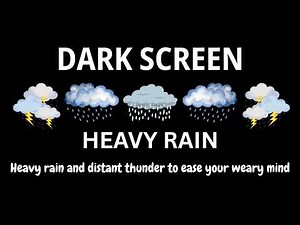 Midnight Rainstorm with Rolling Thunder | BLACK SCREEN | Relax & Sleep