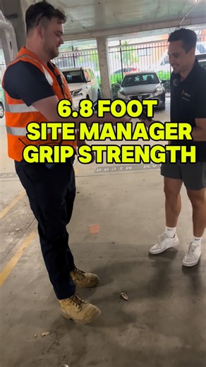 Dotcnx - Construction hiring platform on Instagram: "6’8ft site manager does grip test 🤯 #gripstrength #tradie #construction #grip #constructionlife"