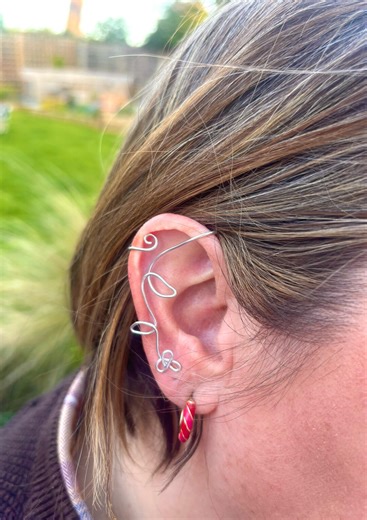 Silver/gold Flower Ear Cuff/ear Wrap Unique Handmade Jewellery - Etsy