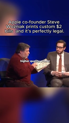 This video features a quirky habit of Steve Wozniak: printing his own $2 bills. While it might sound illegal at first, these bills aren’t counterfeit currency — they’re novelty notes, clearly marked and not intended to replace real money. Wozniak has long enjoyed handing them out as souvenirs and conversation starters, turning an unusual denomination into a personal signature. The moment reflects his playful personality and lifelong fascination with systems, design, and bending rules without bre