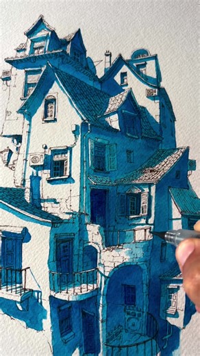Starting with blue… #illustrator #artwork #paintings #sketchbook | paint