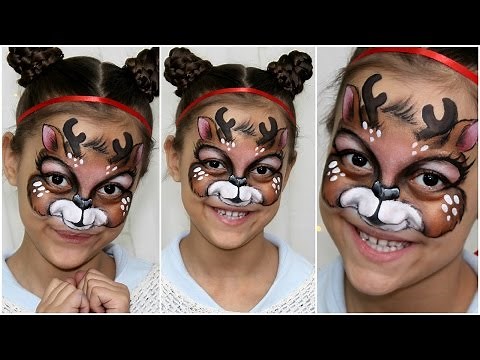 Christmas Reindeer — Face Painting & Makeup Tutorial