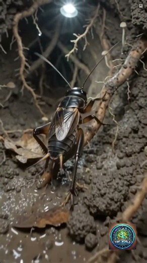 The hidden world beneath the crops! 🌾🐛 Take a look at the life of a soil-dwelling cricket insect