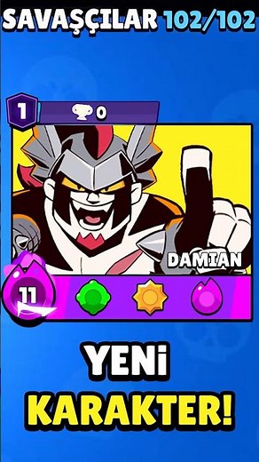 YENİ KARAKTER DAMİAN EFSANEVİ Mİ ?!? #brawlstars #shorts