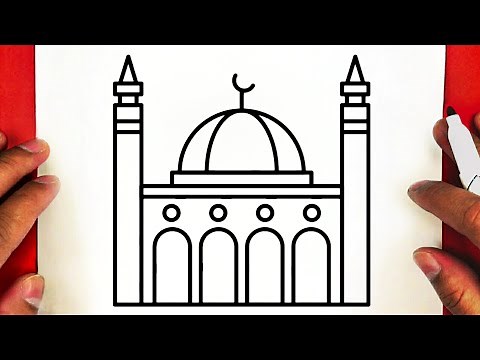 كيف ترسم مسجد خطوة بخطوة | رسم سهل | رسم مسجد سهل | طريقة رسم مسجد | تعليم الرسم للمبتدئين
