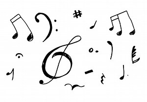 Legen Sie handgezeichnete Symbole fest, z. B. Acht Notenreste, halbe...