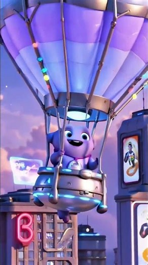 Alien Flying In The Air Baloon For The First Time