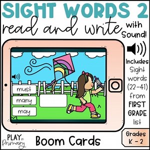 Read and Write High Frequency Sight Words Boom Cards™ | First Grade List 2