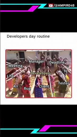 💻 A Developer’s Daily Struggle 😂 | #ampire48 #funny #funnymemes #coding
